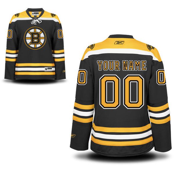Reebok Boston Bruins Women Premier Home Custom NHL Jersey - Black and Gold->customized nhl jersey->Custom Jersey